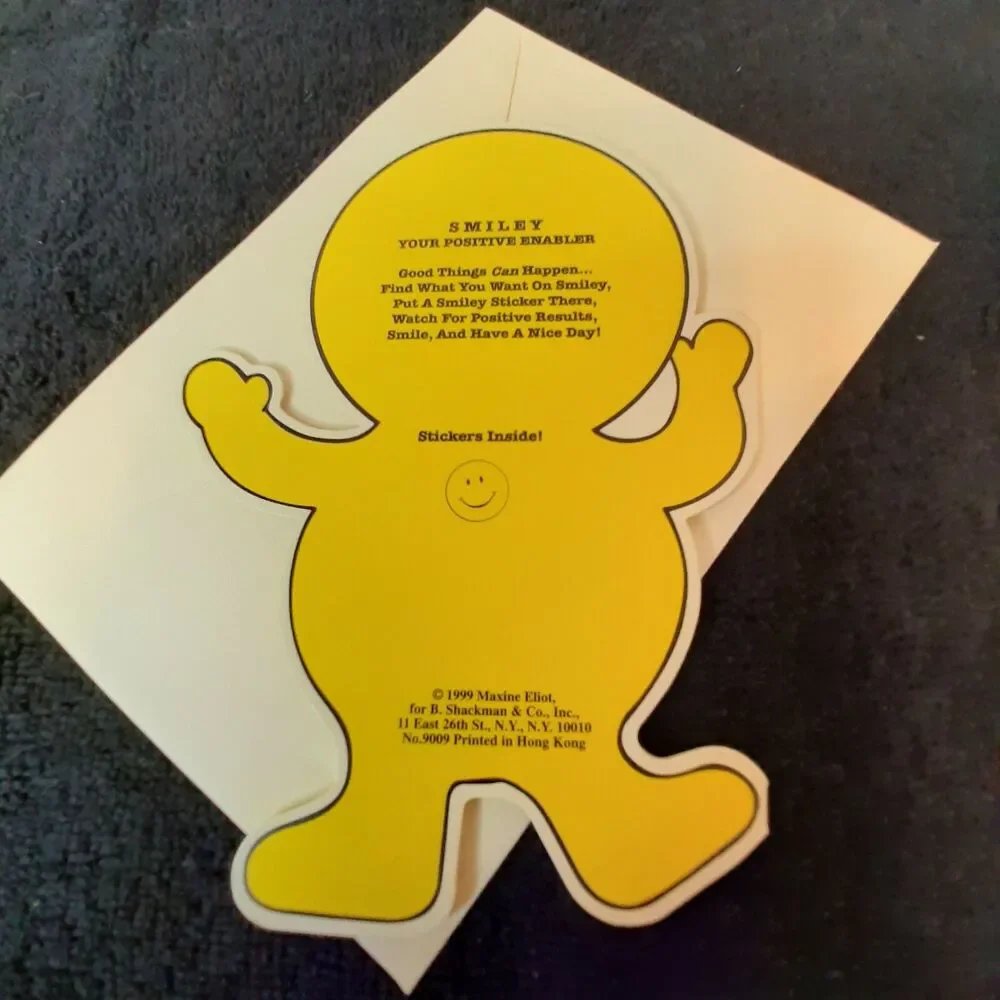 Vtg SMILEY Your Positive Enabler Card Maxine Eliot Shackman NOS NIP 1999 Retro